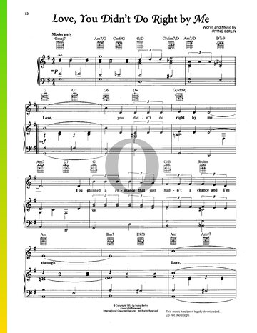 Love, You Didn't Do Right By Me Sheet Music