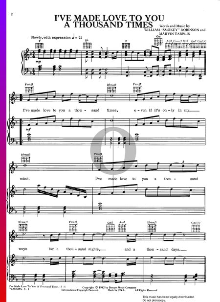 I've Made Love To You A Thousand Times Musik-Noten