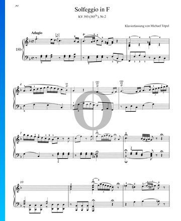 Solfeggio in F Major, KV 393 (385b), No. 2 Sheet Music