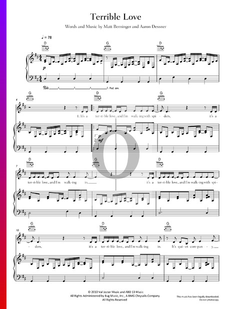 Terrible Love Sheet Music