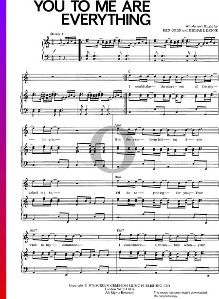 You To Me Are Everything Musik-Noten