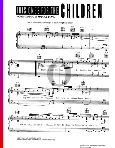 This One's For The Children Musik-Noten