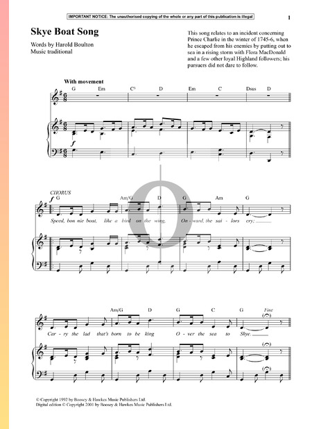 The Skye Boat Song Sheet Music