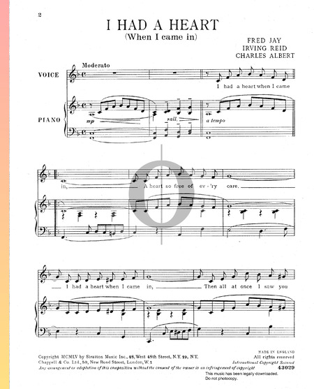 I Had A Heart (When I Came In) Musik-Noten