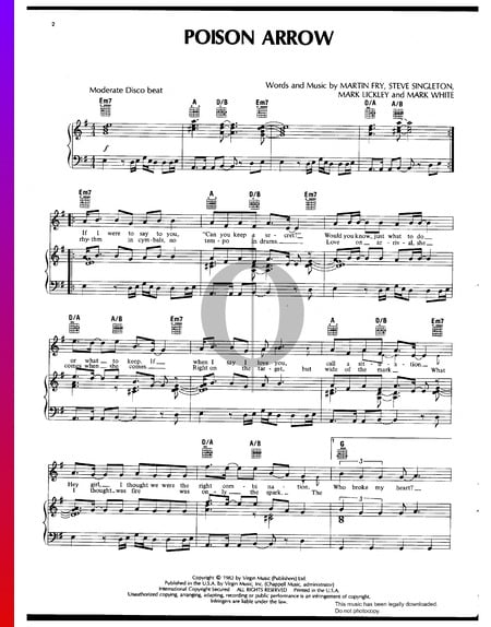 Poison Arrow Musik-Noten