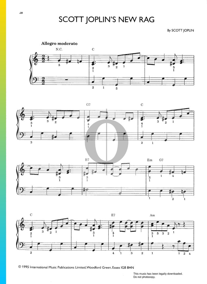 Scott Joplin's New Rag (Scott Joplin) Piano Sheet Music - OKTAV