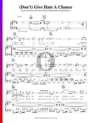 (Don't) Give Hate A Chance Sheet Music