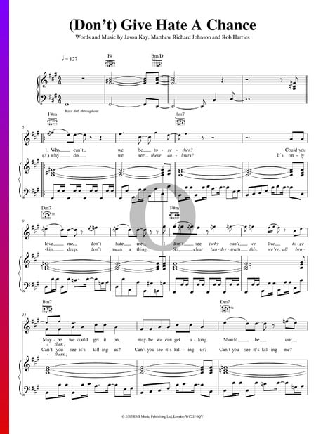 (Don't) Give Hate A Chance Sheet Music