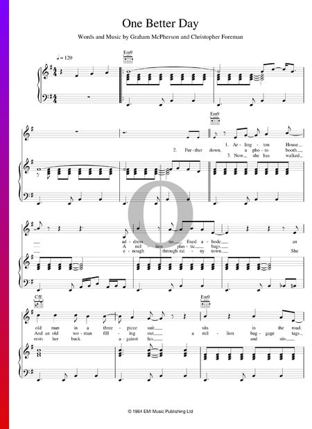 One Better Day Sheet Music