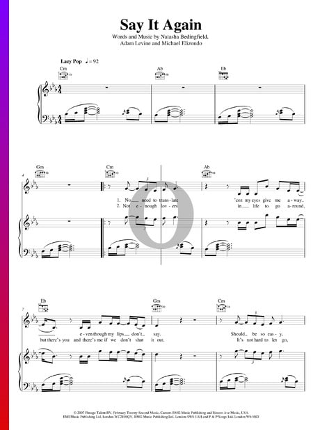 Say It Again Sheet Music