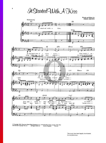 It Started With A Kiss Sheet Music