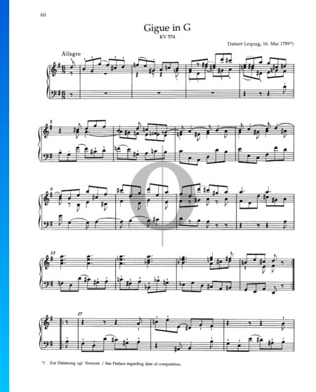 Gigue G Major, KV 574 Sheet Music