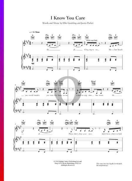 I Know You Care Musik-Noten