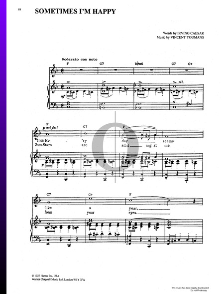 Sometimes I'm Happy Sheet Music