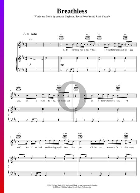 Breathless Sheet Music