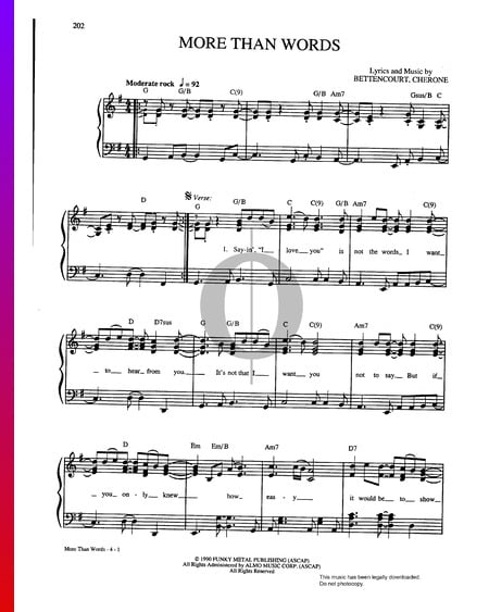 More Than Words Musik-Noten