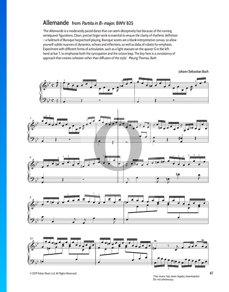 Partita 1, BWV 825: 2. Allemande