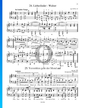 Liebeslieder Valses, Op. 52 n.º 12 Partitura