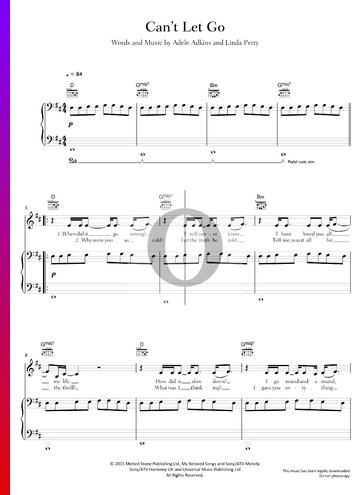 Can't Let Go Sheet Music