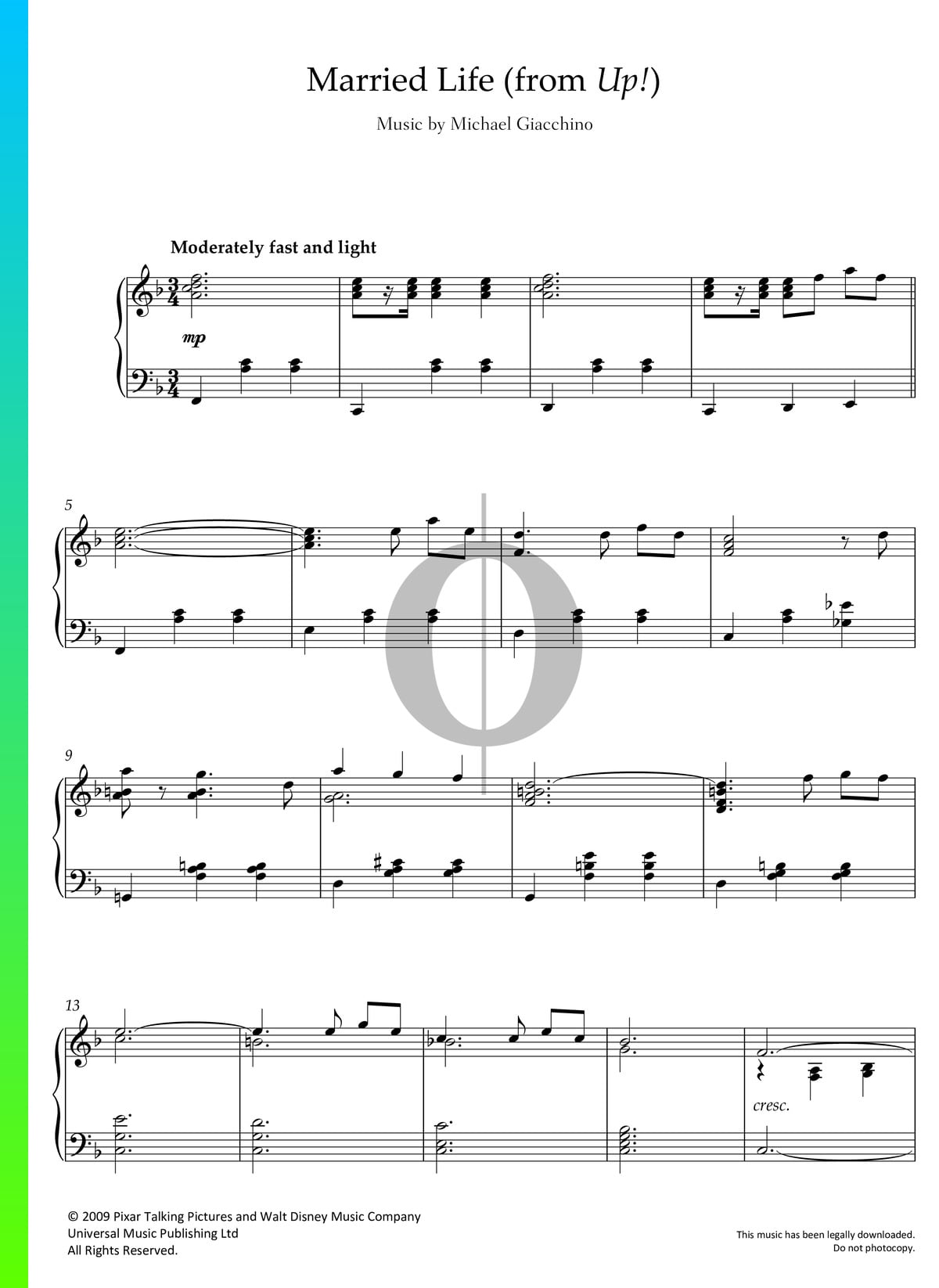 Married Life Piano Sheet Music Letters - Hello Violin Married Life