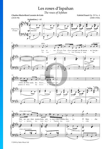 Les roses d' Ispahan, Op. 39: Nr. 4 Musik-Noten