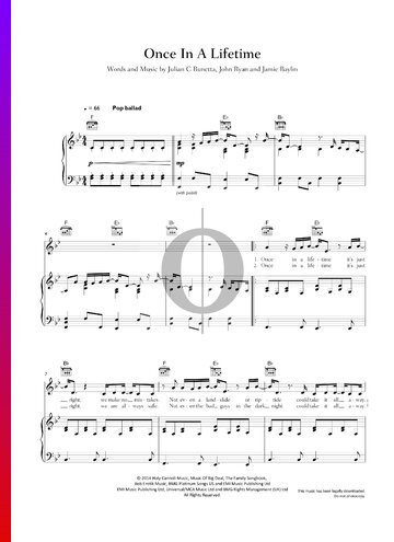 Once In A Lifetime Partitura