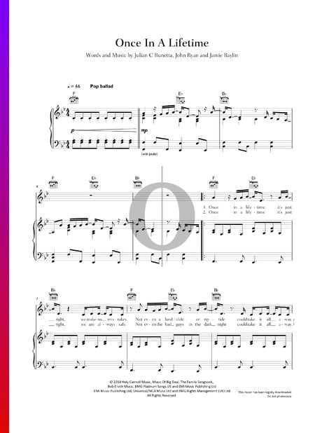 Once In A Lifetime Sheet Music