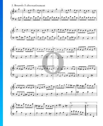 Englische Suite Nr. 2 a-Moll, BWV 807: 5./6. Bourrée I und II Musik-Noten
