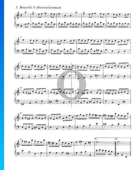 Suites Anglaises No. 2 en La mineur, BWV 807: 5./6. Bourrée I et II Partition