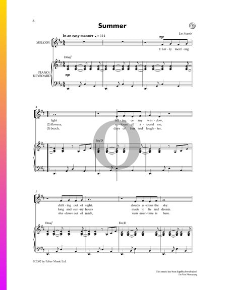 Summer Sheet Music