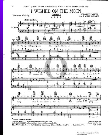 I Wished On The Moon Sheet Music