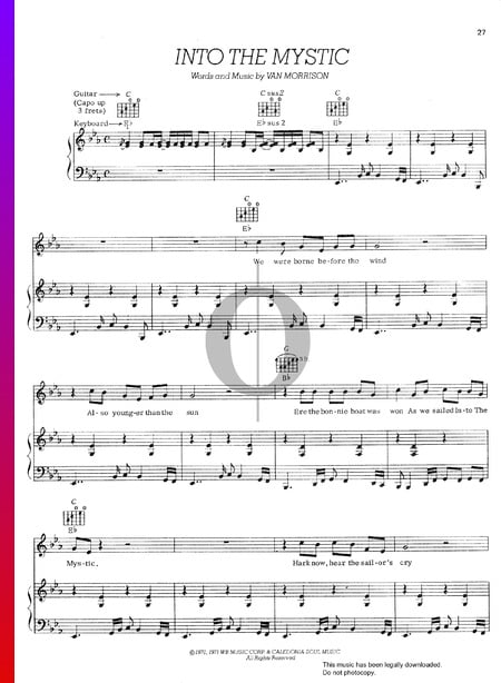 Into The Mystic Musik-Noten