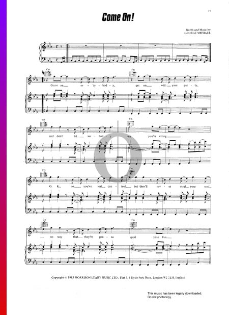 Come On! Sheet Music