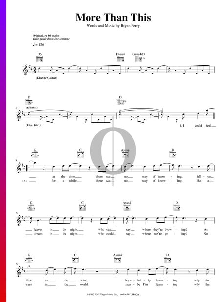 More Than This Musik-Noten