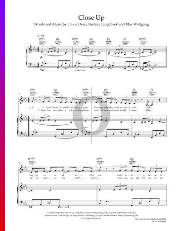 Close Up Sheet Music