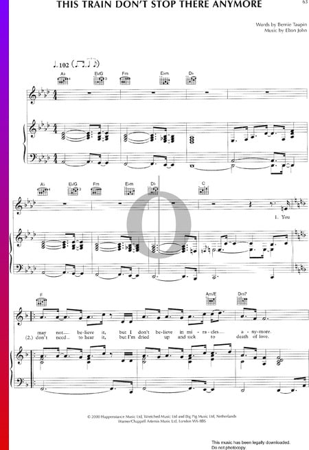 This Train Don't Stop Here Anymore Musik-Noten