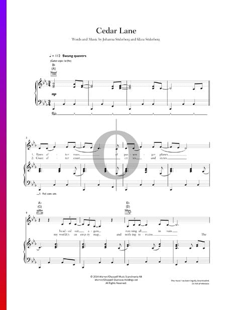Cedar Lane Musik-Noten