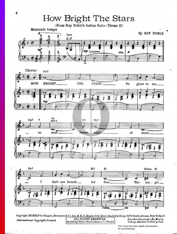 How Bright The Stars Partitura