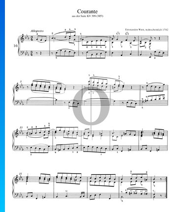 Suite C-Dur, KV 399 (385i): 3. Courante Musik-Noten