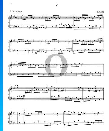 Suite g-Moll, HWV 452: 1. Allemande Musik-Noten