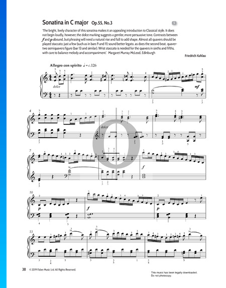 Sonatina in C Major, Op.55 No.3 Sheet Music
