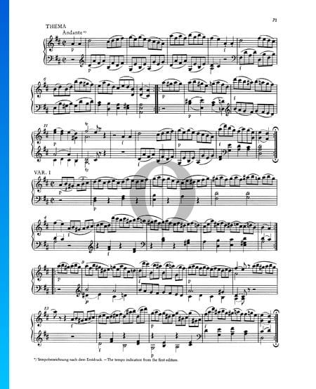 Klaviersonate Nr. 6 D-Dur, KV 284 (205b): 3. Andante