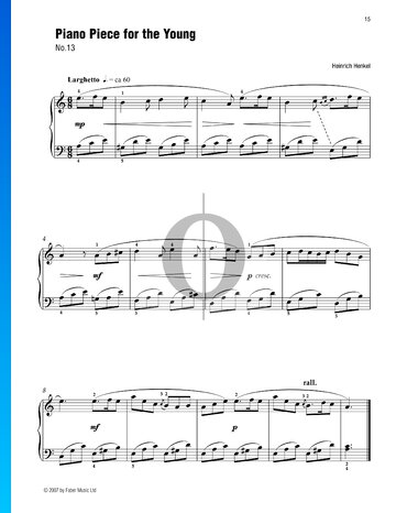 Piano Piece For The Young (No. 13) Sheet Music
