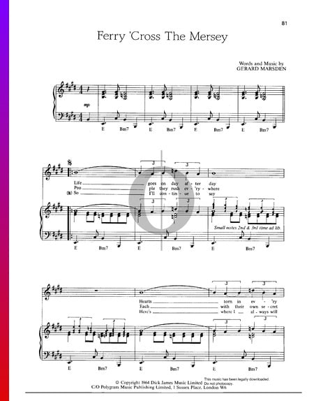 Ferry 'Cross The Mersey Musik-Noten