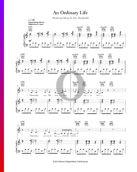An Ordinary Life Sheet Music
