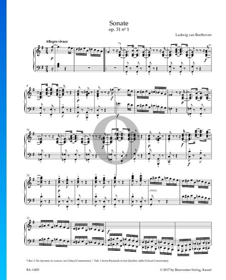 Sonata, Op. 31 No. 1: 1. Allegro vivace