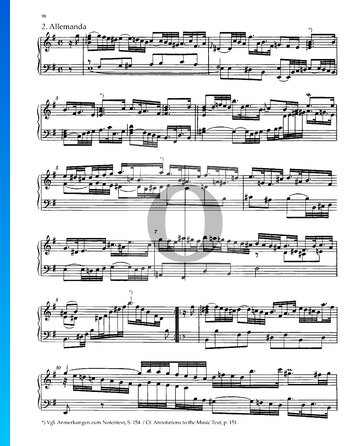 Partita 6, BWV 830: 2. Allemanda Spartito