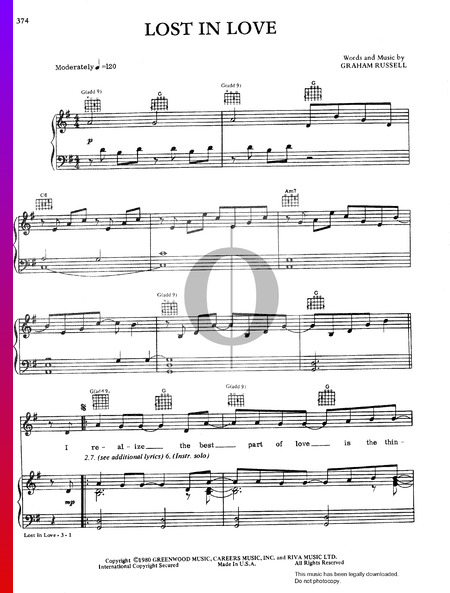 Lost In Love Musik-Noten
