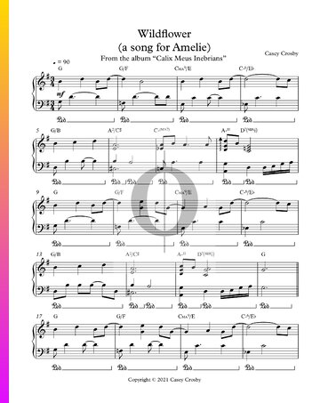 Wildflower (A Song for Amelie) Sheet Music