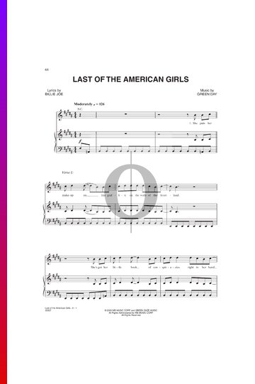 Last Of The American Girls Sheet Music